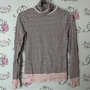 Twik Black and Pink Striped Turtleneck sweater pullover warm cozy